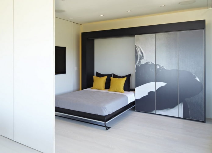 diseño de una cama empotrada en el interior
