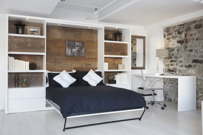 Diseño de cama empotrada en el interior