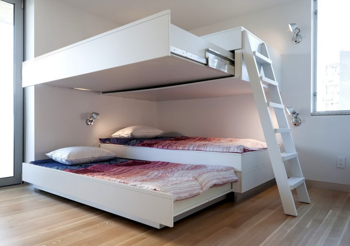 cama empotrada en la habitación infantil