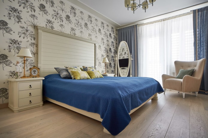 cama de madera de estilo provenzal
