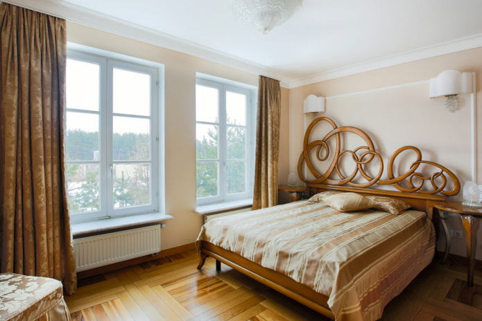 Cama de madera de estilo moderno