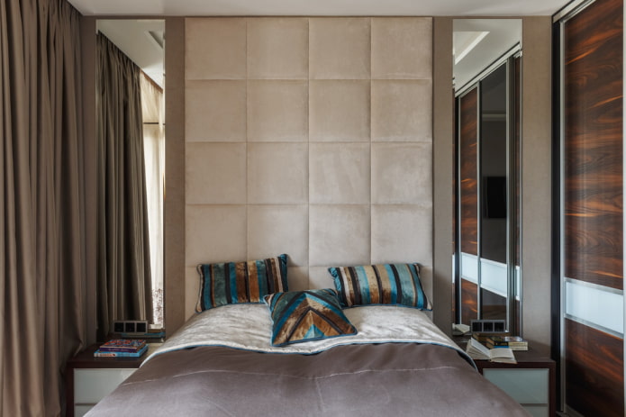 cama con cabecero suave en estilo moderno