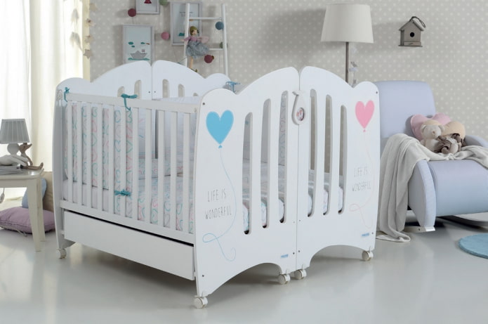cama para gemelos en el interior