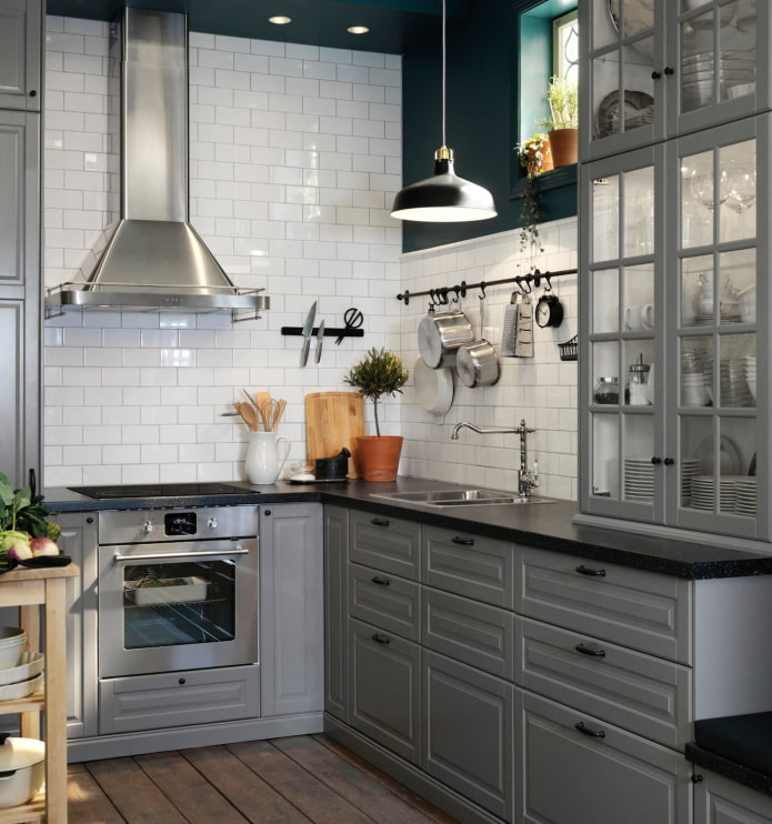 interior de cocina gris
