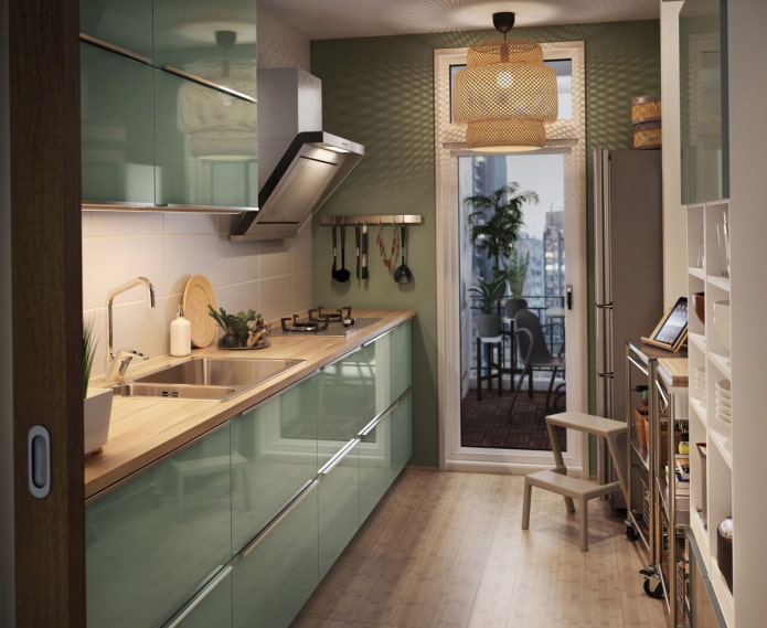 Cocina verde brillante