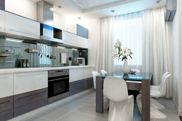 diseño de un grupo de comedor en la cocina en el estilo de moderno
