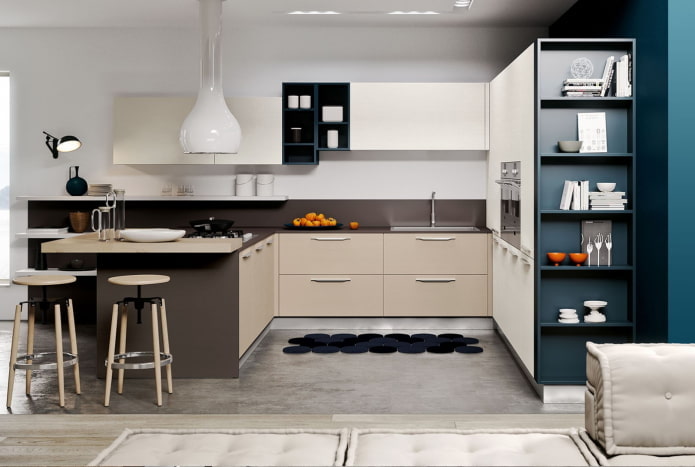 Sistemas de almacenamiento en la cocina de estilo moderno