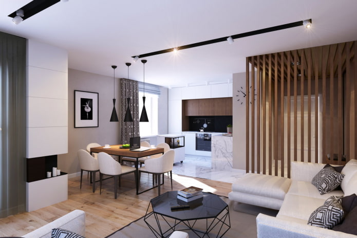 modern kitchen-living interior