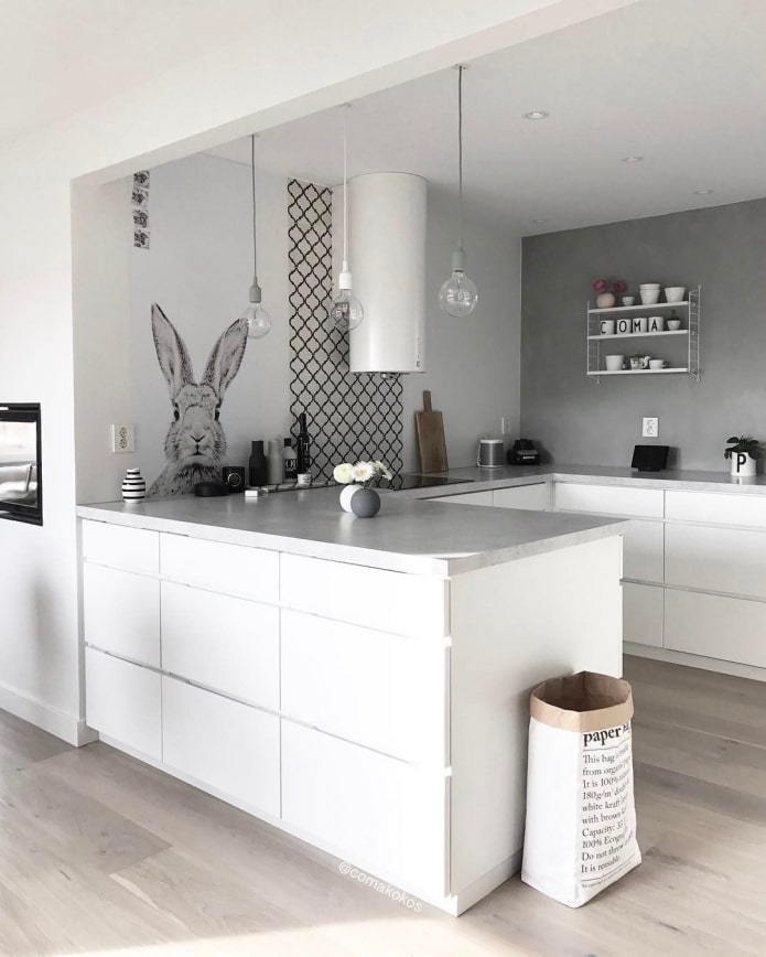 cocina gris sin encimera