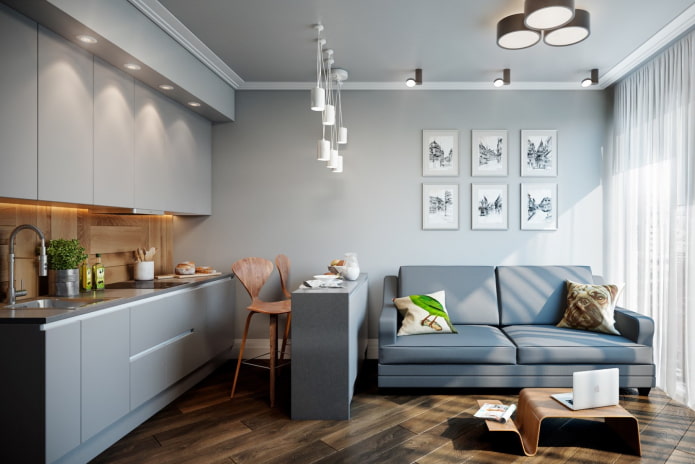 Diseño de interiores de cocina-salón