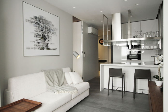 Disposición de una cocina-salón de 15 metros cuadrados