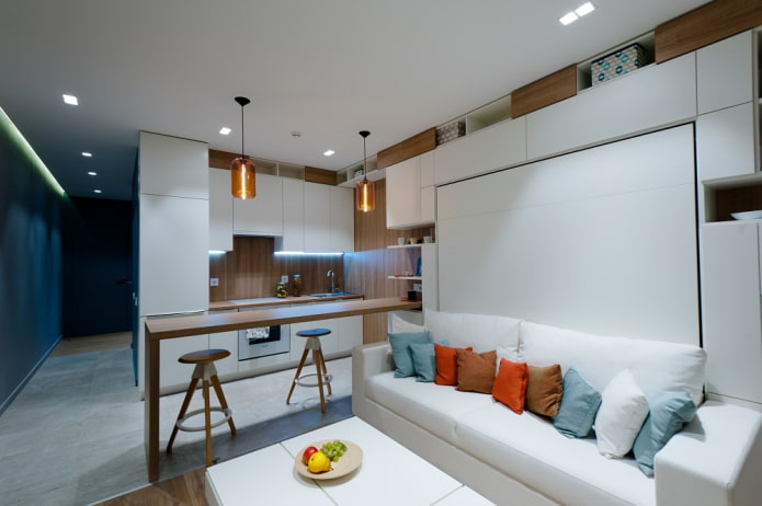 Zonificación de una cocina-salón de 15 metros cuadrados