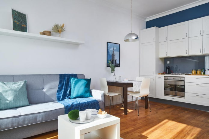 arrangement of a 16-square-meter-living-room