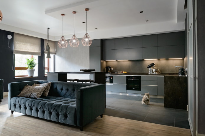 Zonificación de una cocina-salón de 30 metros cuadrados