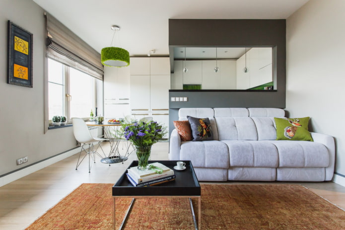 zonificación de una cocina-salón de 30 metros cuadrados