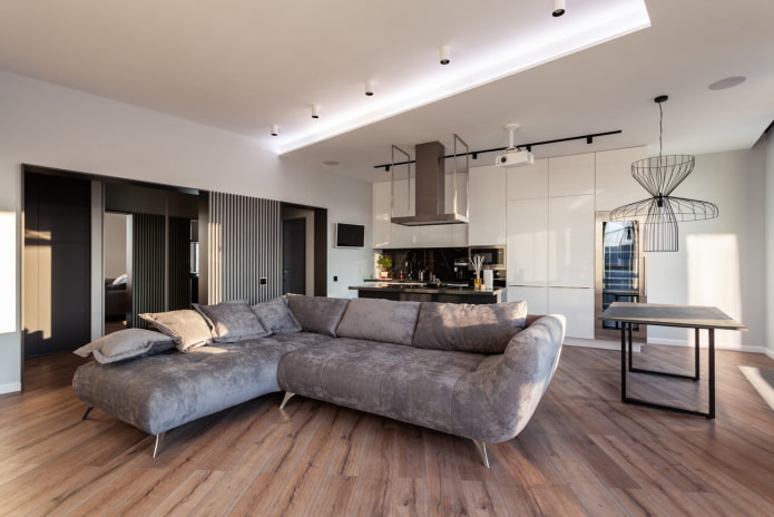 diseño de interiores de cocina y salón