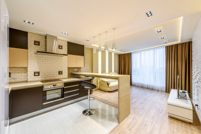 diseño de interiores de cocina y salón