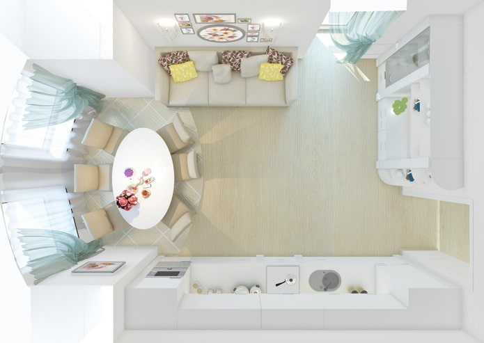Disposición de una cocina-salón de 30 m²
