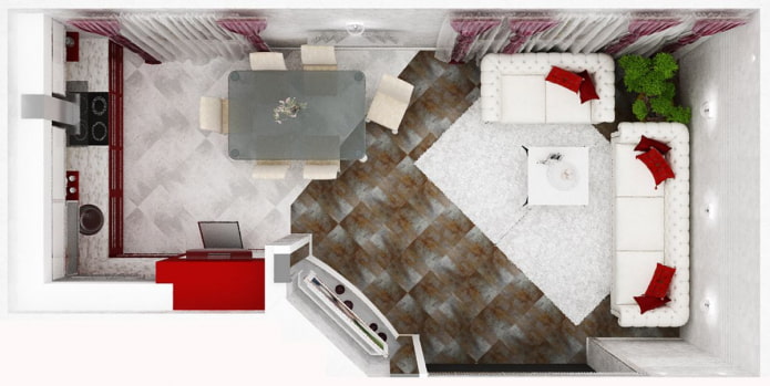 Disposición de una cocina-salón de 30 m²
