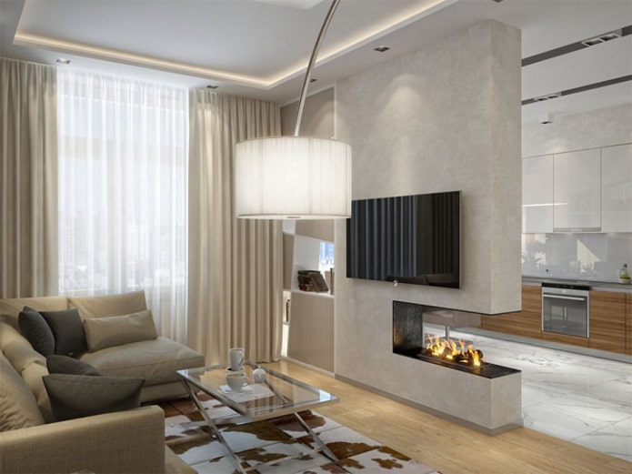 diseño interior de cocina-salón