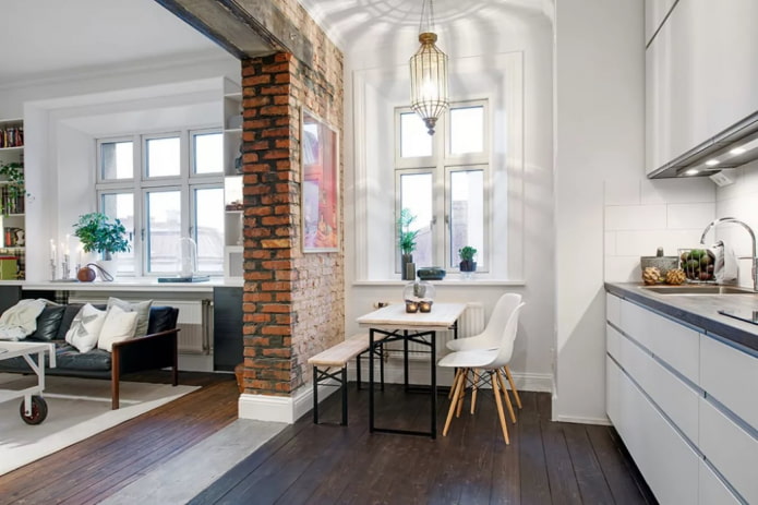 combinación de cocina y salón