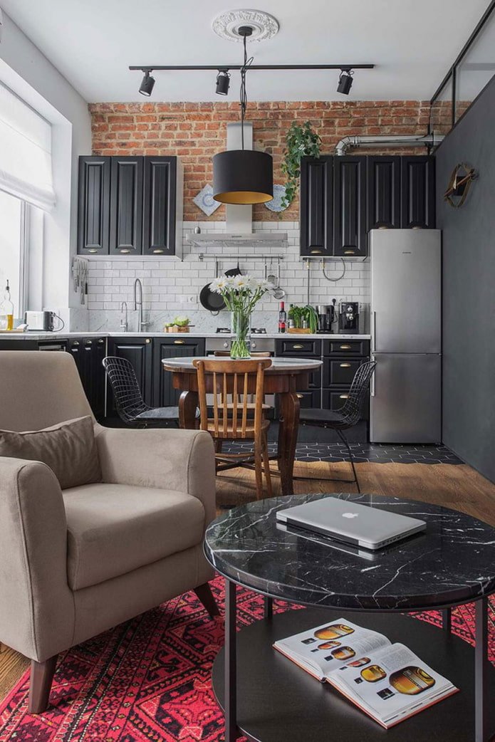 cocina en estilo loft