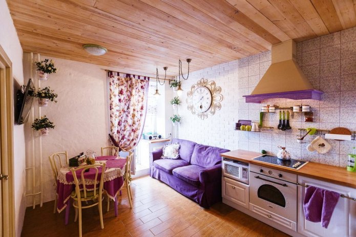 cocina-salón de estilo provenzal