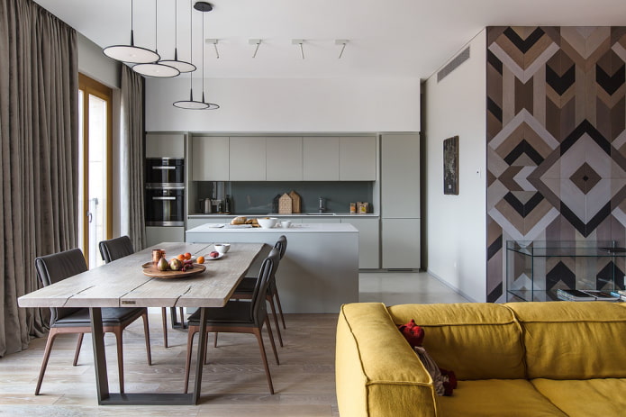 Comedor en el interior de la cocina-salón