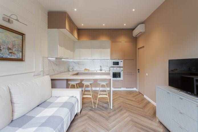 Separación del salón y la cocina