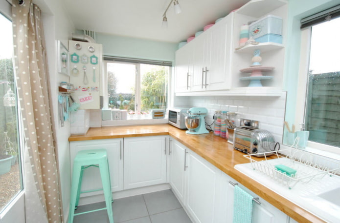 cocina en tonos pastel