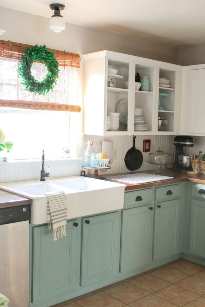 cocina blanco menta