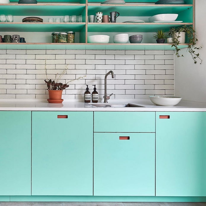 cocina moderna menta