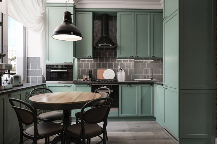 cocina menta oscura