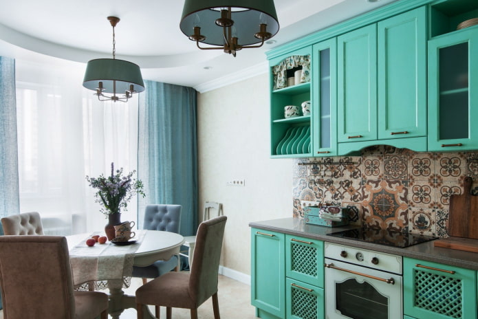 cocina menta contrastante