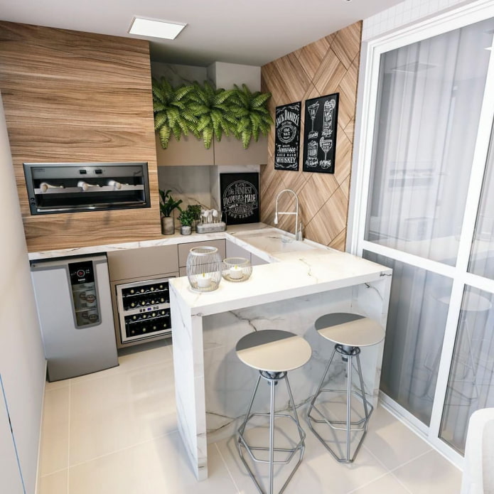 diseño de cocina con logia