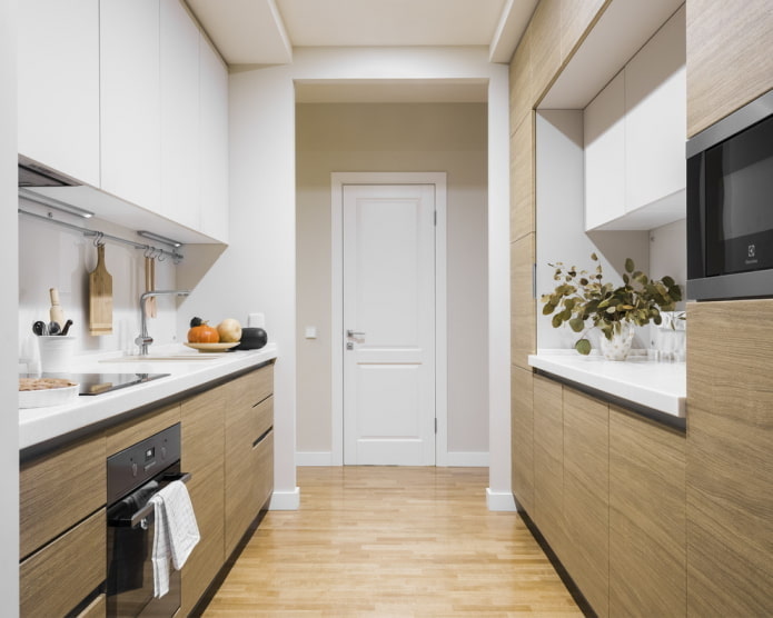 cocina lateral en un nicho interior