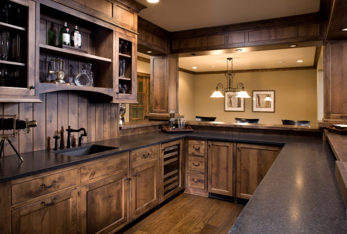 cocina de madera empotrada