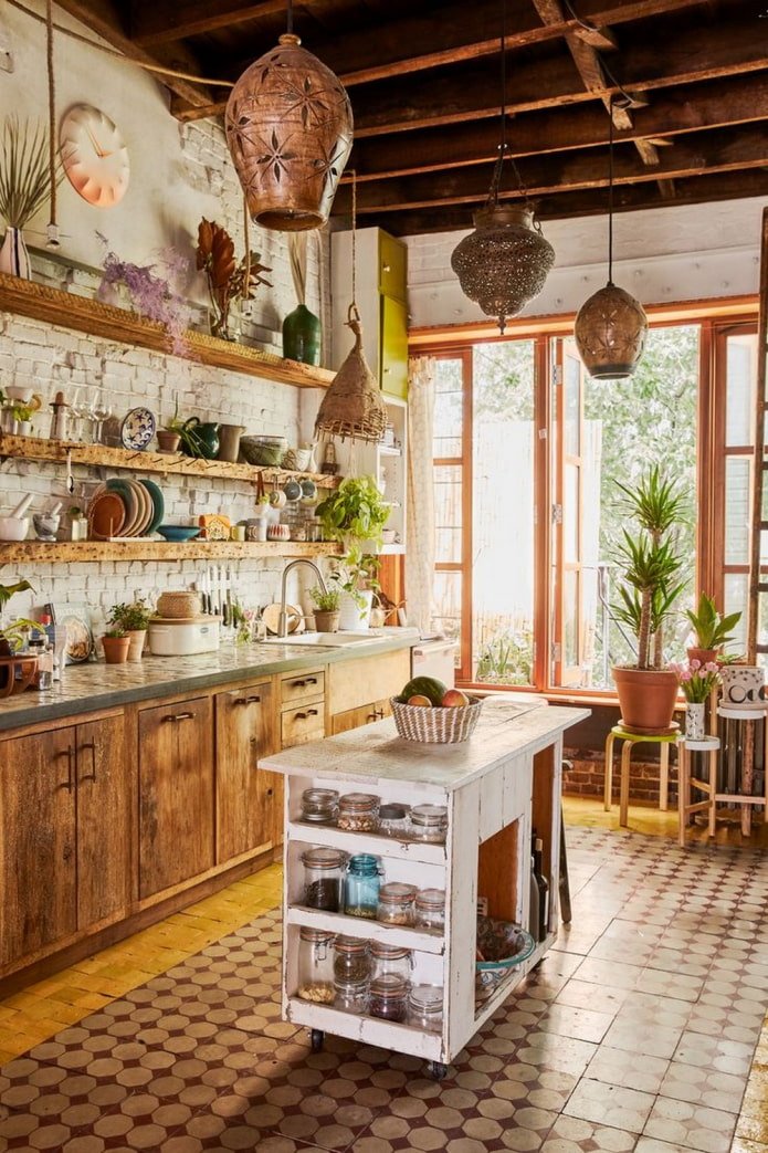 cocina de estilo rústico