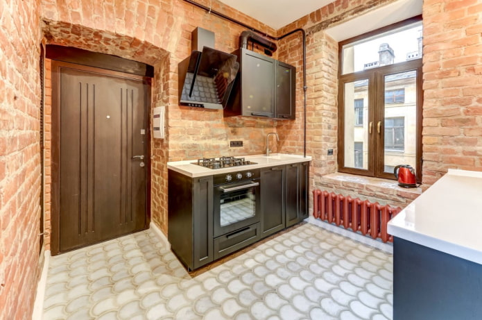 cocina para un conjunto de cocina negro