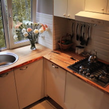 ¿Cómo organizar una cocina con fregadero junto a la ventana?-3