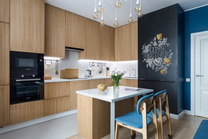 isla con mueble de cocina de esquina
