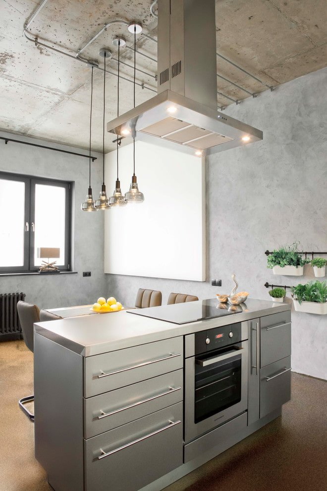 isla con placa de cocción en el interior de la cocina