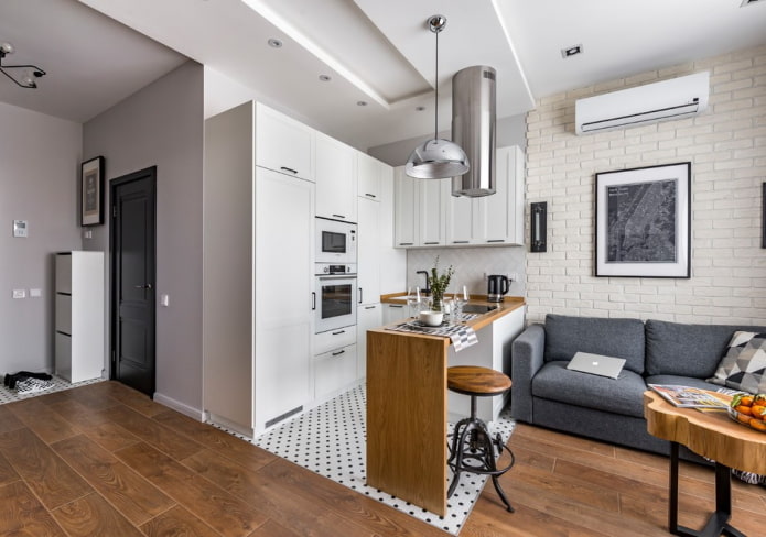 mueble de cocina esquinero en el interior