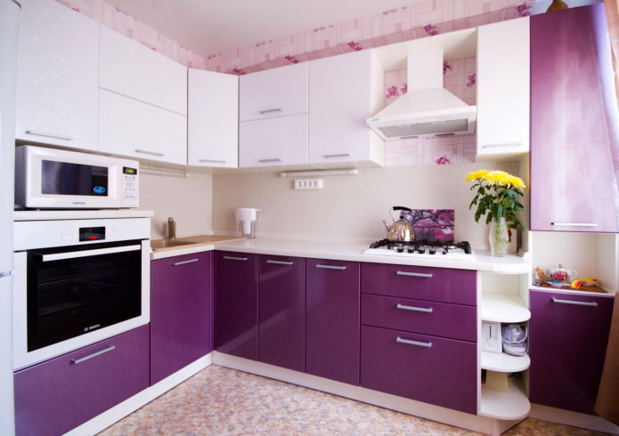 fachadas de cocina moradas