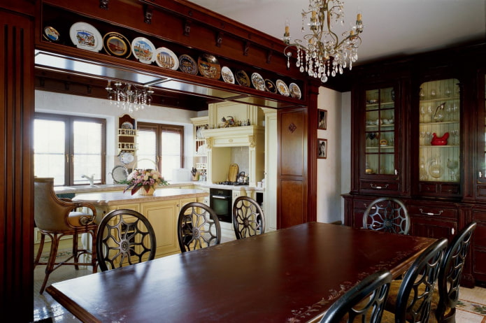 decoración e iluminación de la cocina al estilo inglés