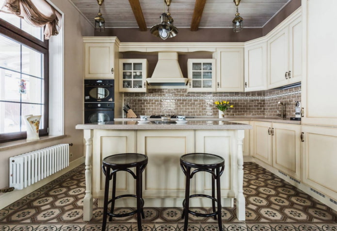 esquema de colores de la cocina al estilo británico