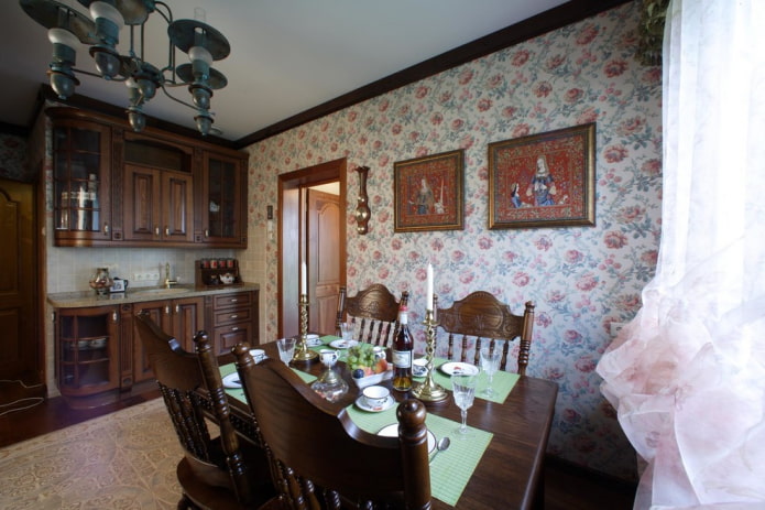Cocina-comedor de estilo inglés
