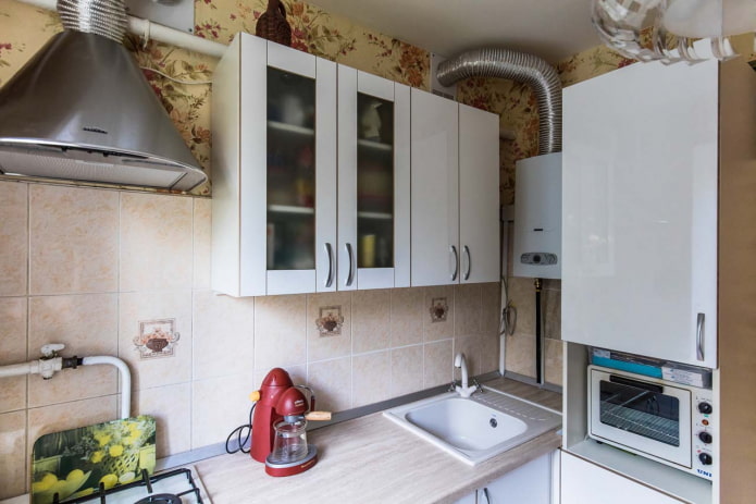 water heater in the corner