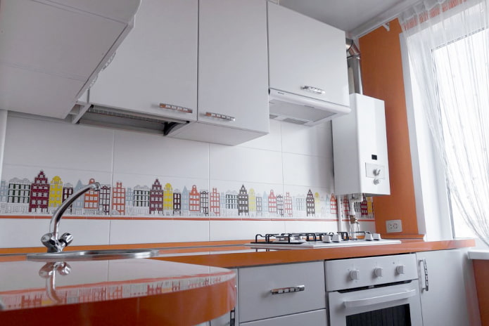 Columna en una cocina pequeña 