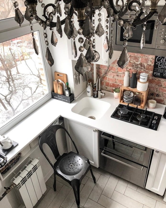 black and white kitchen